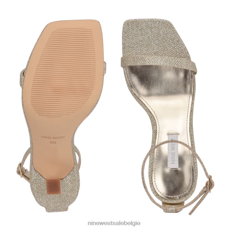 Nine West L48XT416 gouden glitters Yess sandalen met enkelbandje