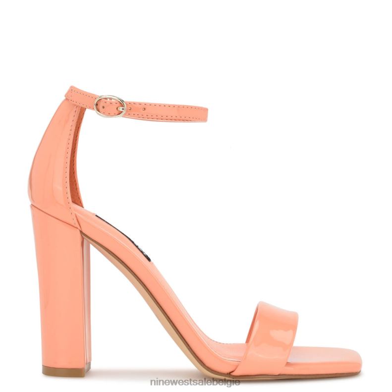 Nine West L48XT428 creamsicle patent Marrie sandalen met enkelbandje