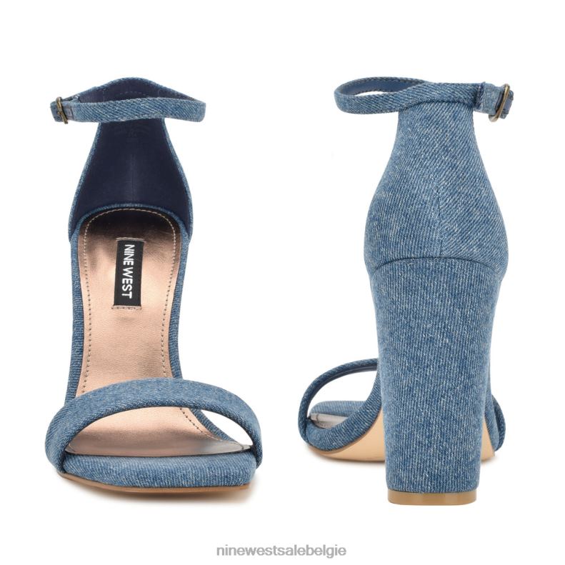 Nine West L48XT430 blauwe denim Marrie sandalen met enkelbandje