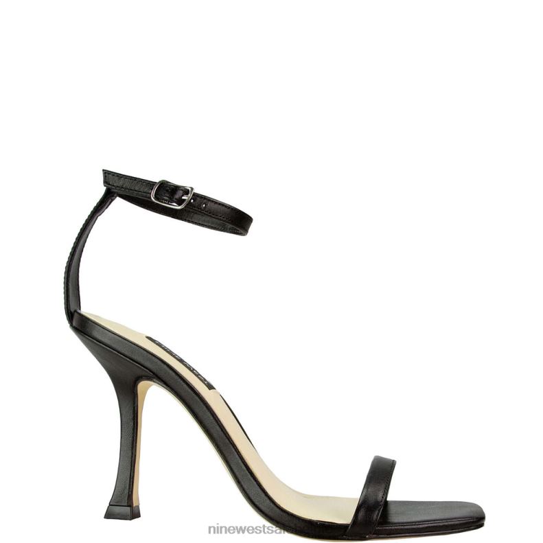 Nine West L48XT438 zwart haarkalf Yess sandalen met enkelbandje