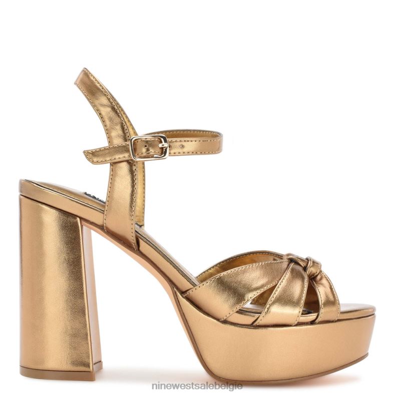 Nine West L48XT446 goud rast platform sandalen