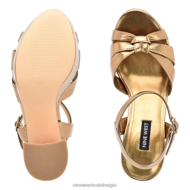 Nine West L48XT446 goud rast platform sandalen