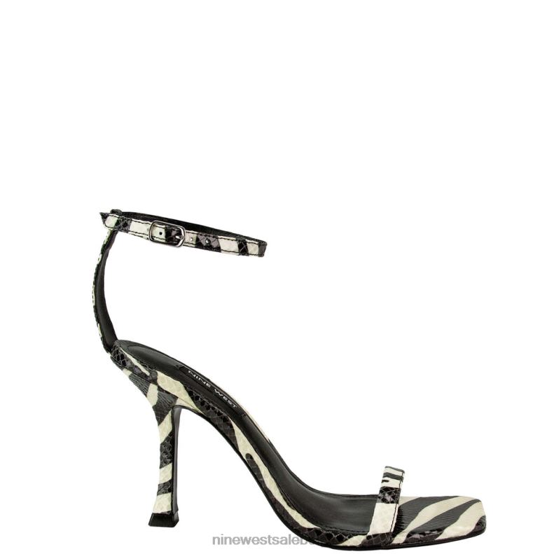 Nine West L48XT447 slang met zebraprint Yess sandalen met enkelbandje