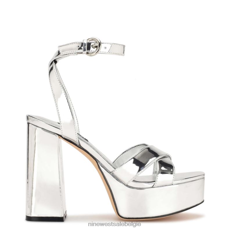 Nine West L48XT453 zilver spiegel metallic joya platformsandalen