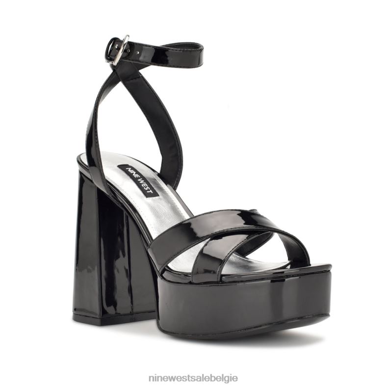 Nine West L48XT454 zwart patent joya platformsandalen