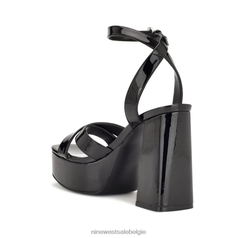 Nine West L48XT454 zwart patent joya platformsandalen