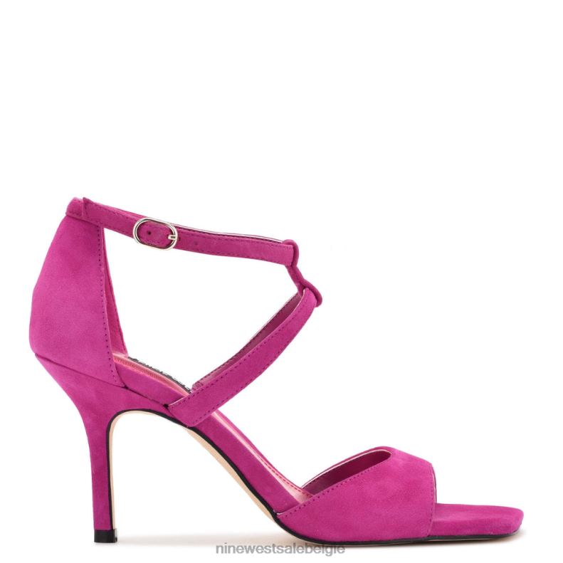 Nine West L48XT461 roze suède zucht sandalen met hak