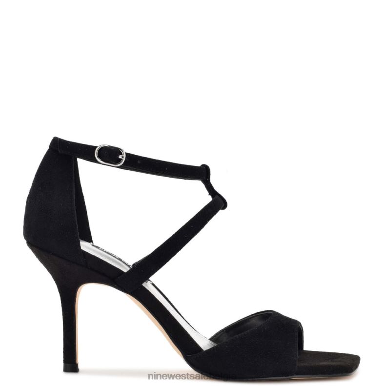 Nine West L48XT462 zwart suède zucht sandalen met hak