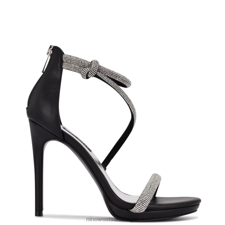 Nine West L48XT486 zwart suède Lavern sandalen met bandjes en hak