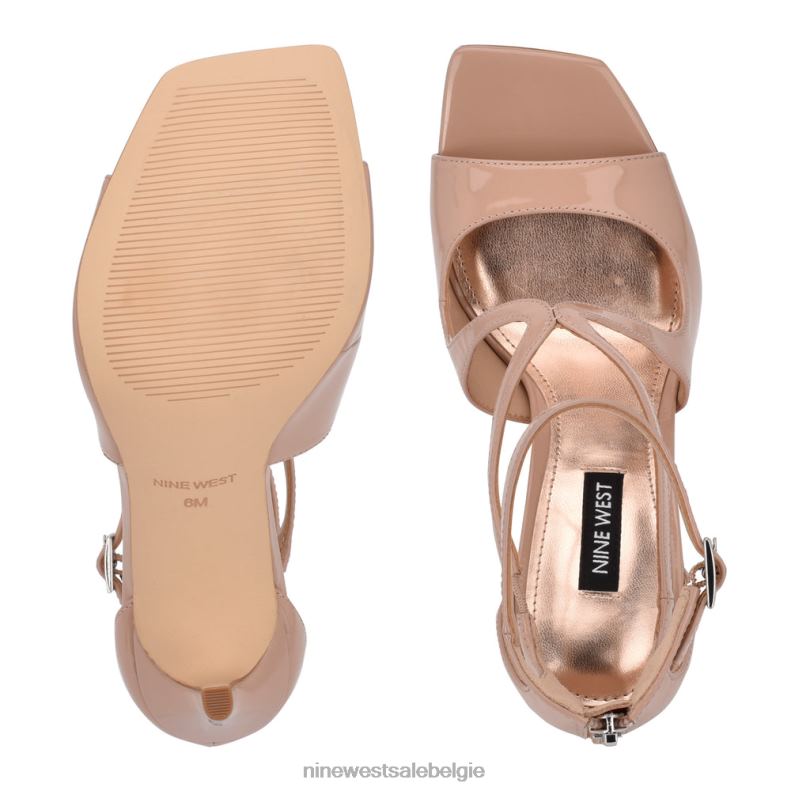 Nine West L48XT499 nauwelijks naakt patent Tulah sandalen met enkelbandje