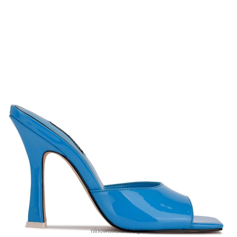 Nine West L48XT502 blauw patent Aurea sandalen met hak