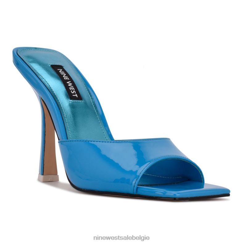 Nine West L48XT502 blauw patent Aurea sandalen met hak