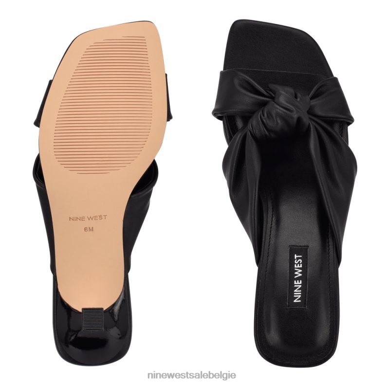 Nine West L48XT530 zwart Dipa-slipsandalen met hak