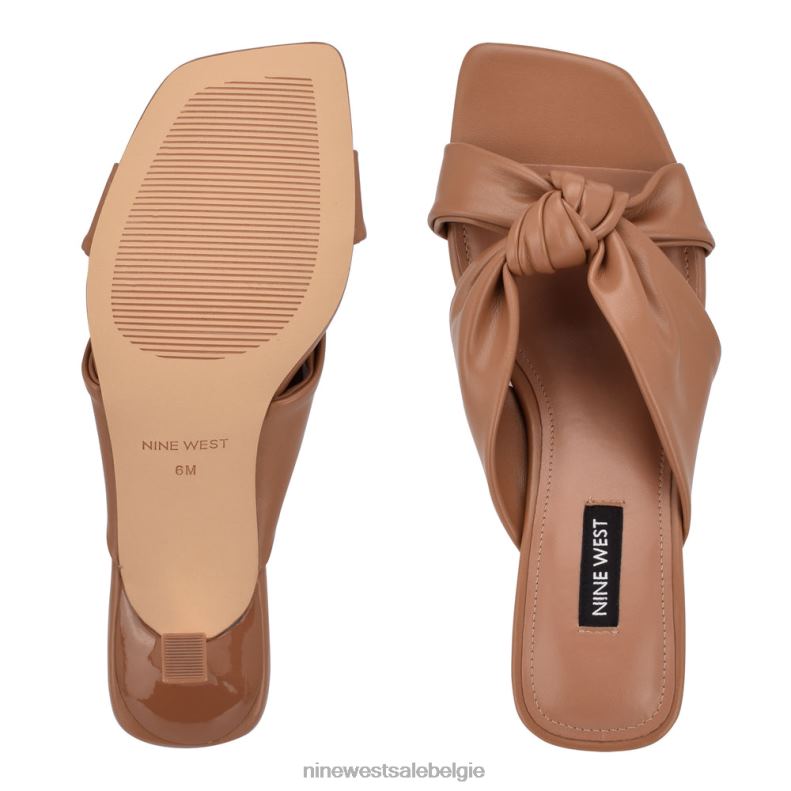 Nine West L48XT534 natuurlijk Dipa-slipsandalen met hak