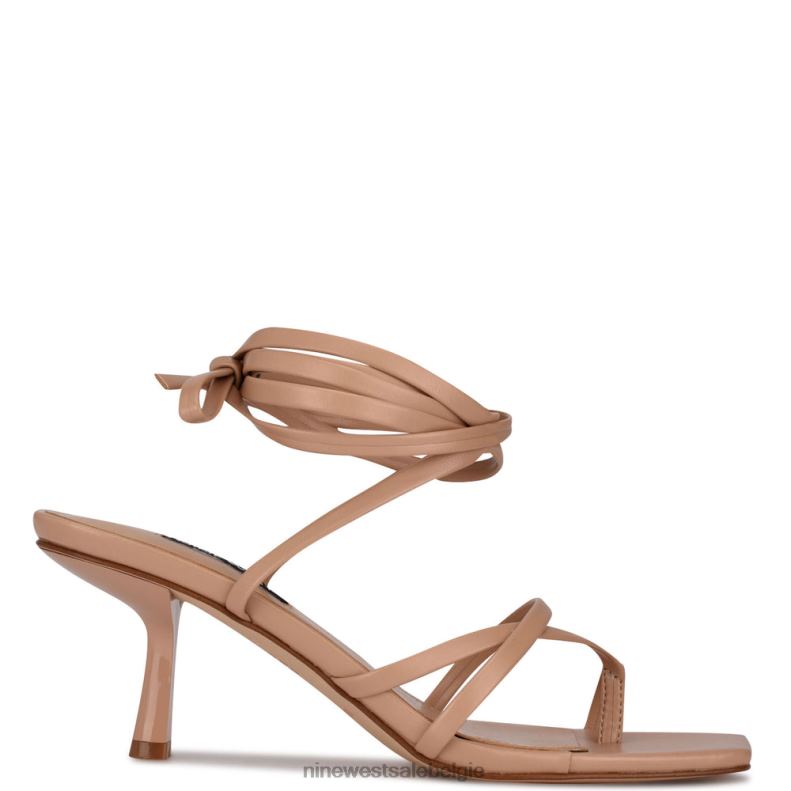 Nine West L48XT568 warme blos Pina-sandalen met enkelwikkel en hak