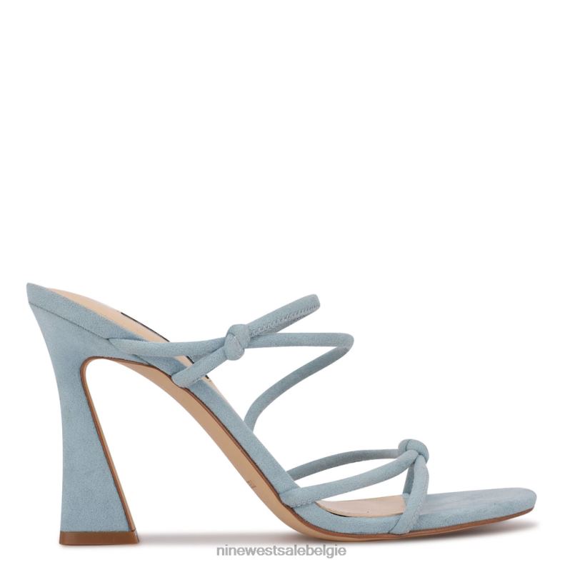 Nine West L48XT620 blauw suède Kims-slipsandalen met hak