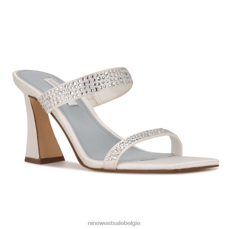 Nine West L48XT636 wit satijn Darla sandalen met hak