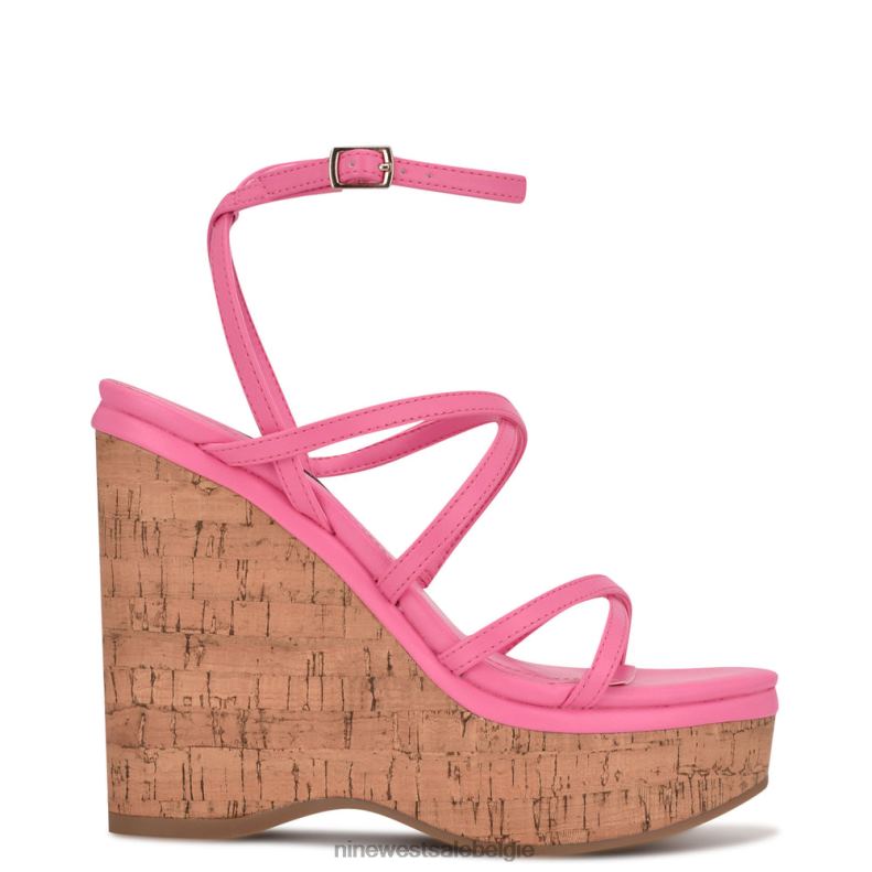 Nine West L48XT848 roze rachal sandalen met sleehak