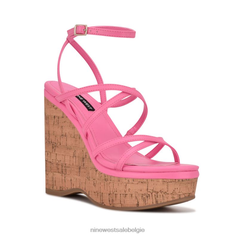 Nine West L48XT848 roze rachal sandalen met sleehak