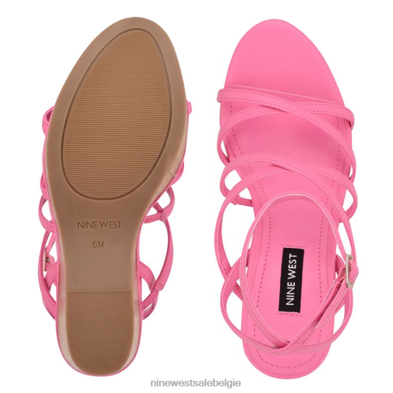 Nine West L48XT848 roze rachal sandalen met sleehak