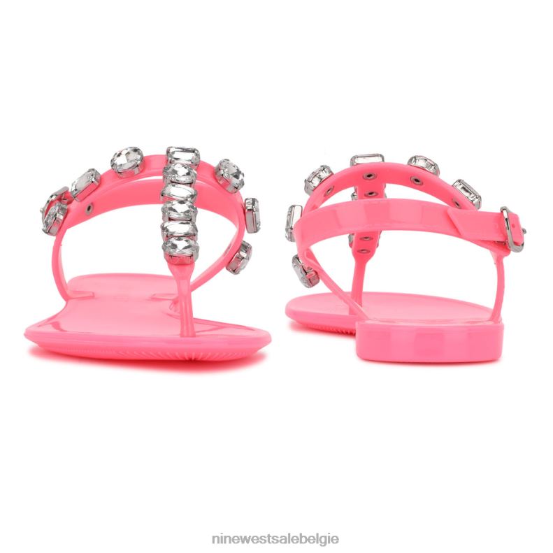 Nine West L48XT814 Neon roze Sandalen van jeneverbessengelei