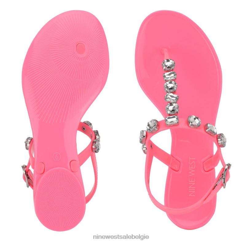 Nine West L48XT814 Neon roze Sandalen van jeneverbessengelei