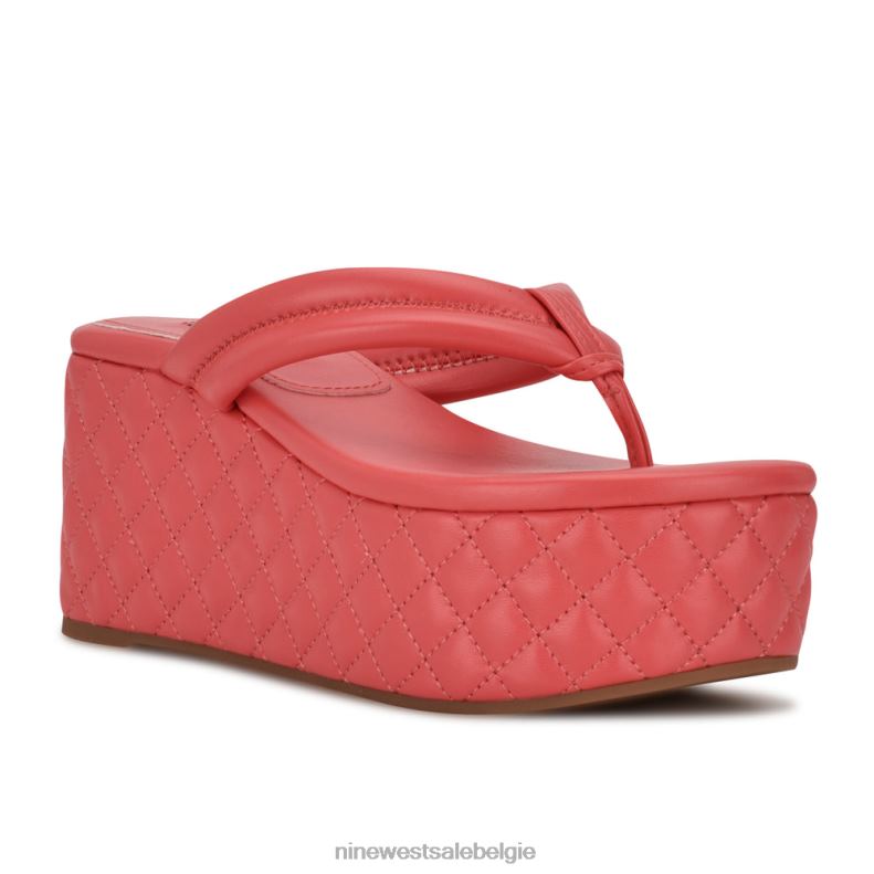 Nine West L48XT831 koraal Newya platform-teenslippers