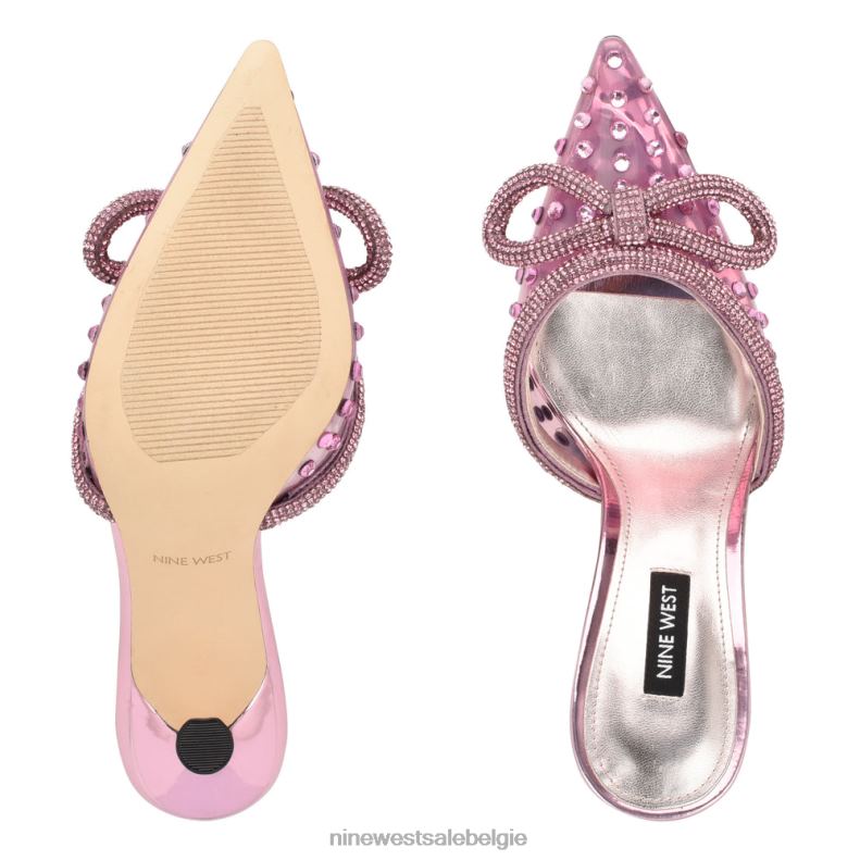 Nine West L48XT1887 roze kristal Nanita-slippers met hakken