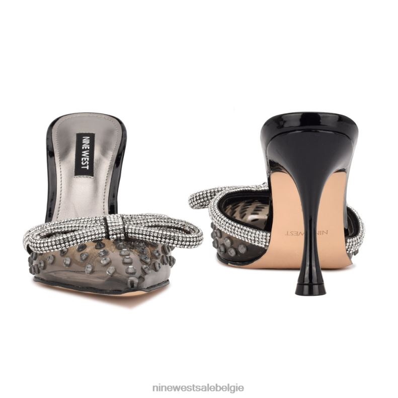 Nine West L48XT1889 zwart/rookkristal Nanita-slippers met hakken