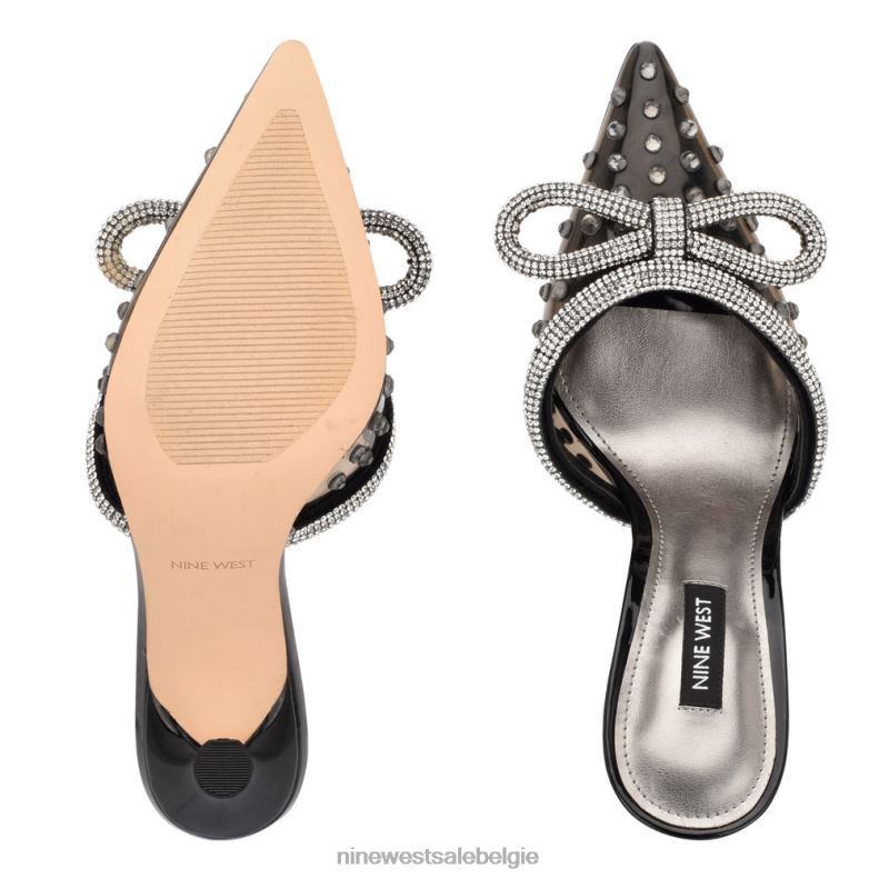 Nine West L48XT1889 zwart/rookkristal Nanita-slippers met hakken