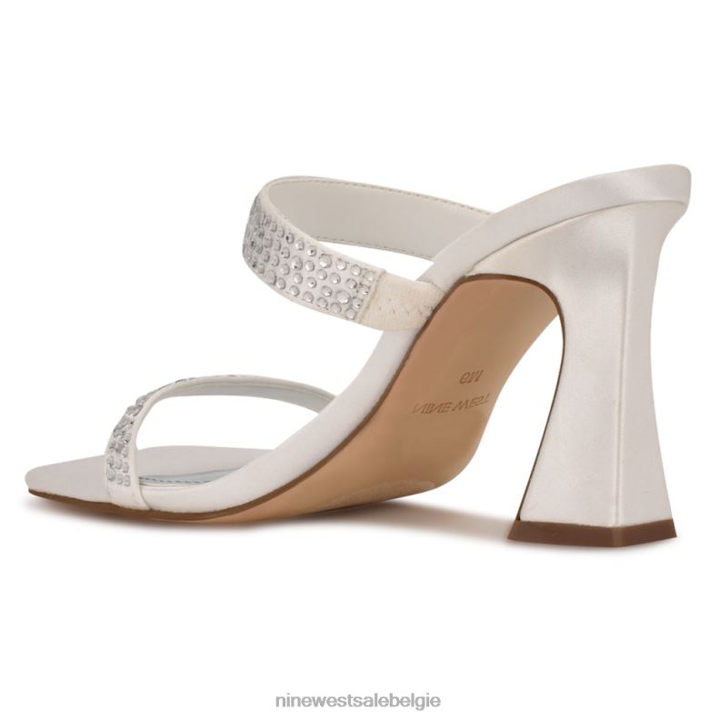 Nine West L48XT2072 wit satijn Darla sandalen met hak