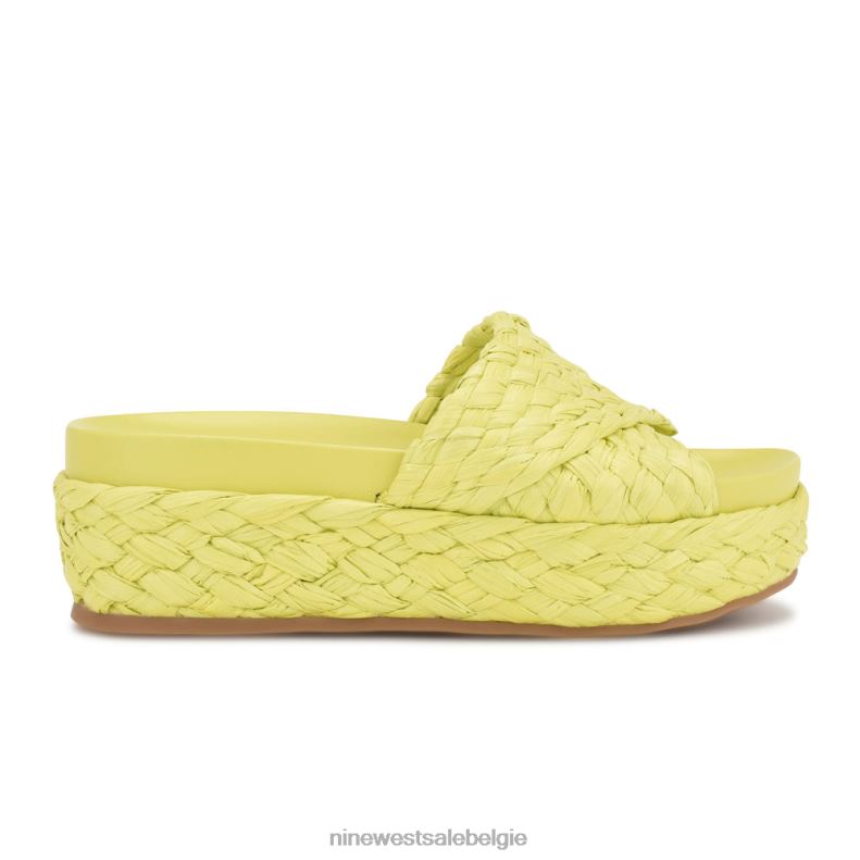 Nine West L48XT648 limoengroene raffia Canni espadrille-slipsandalen