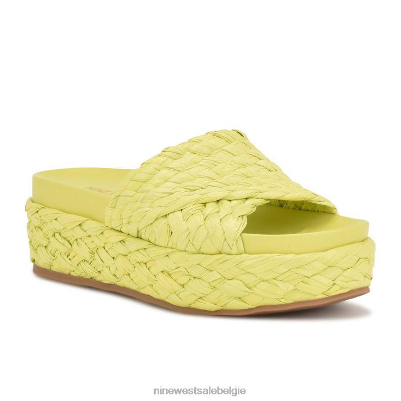 Nine West L48XT648 limoengroene raffia Canni espadrille-slipsandalen