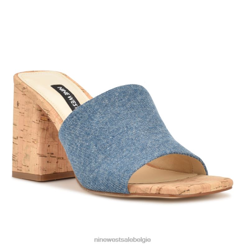 Nine West L48XT667 blauwe denim Teice sandalen met hak