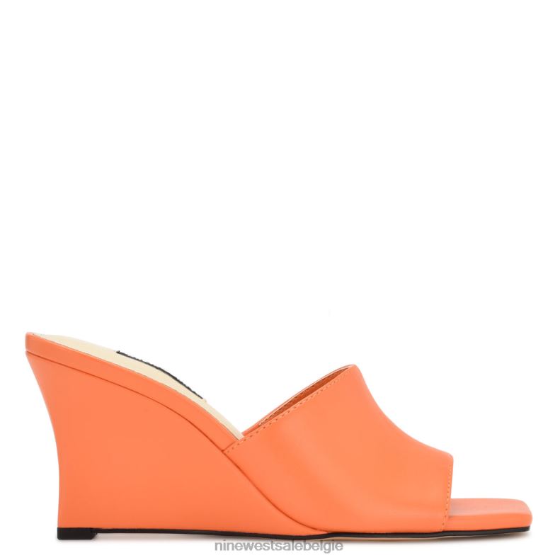 Nine West L48XT682 oranje Rovah sandalen met sleehak