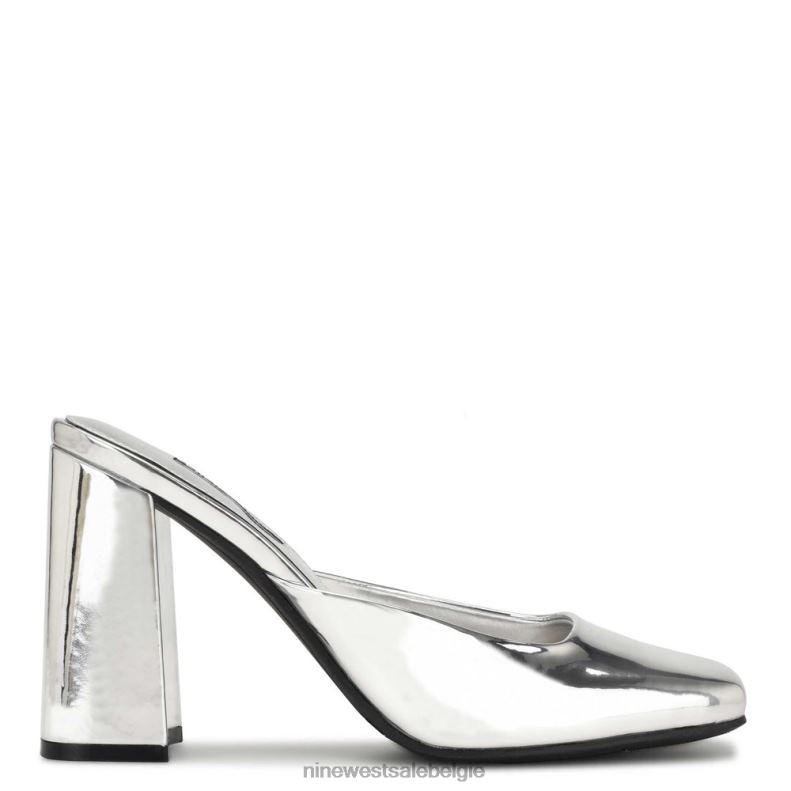 Nine West L48XT690 zilver spiegel metallic yogi-slippers met hakken