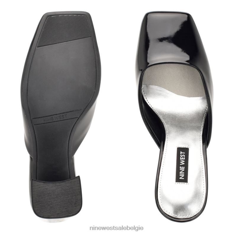 Nine West L48XT691 zwart patent yogi-slippers met hakken