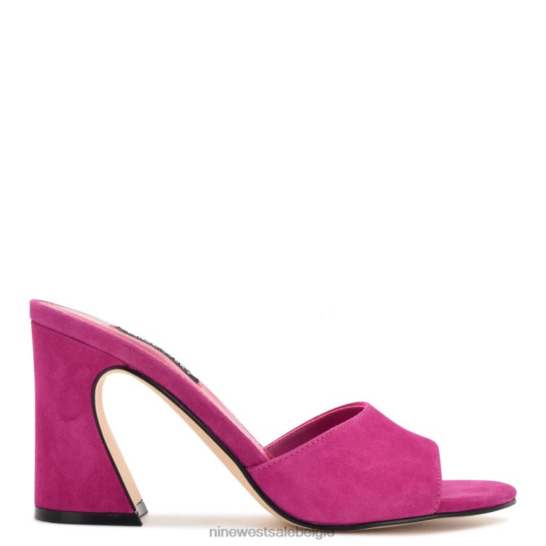 Nine West L48XT701 roze suède Ulala-slipsandalen met hak