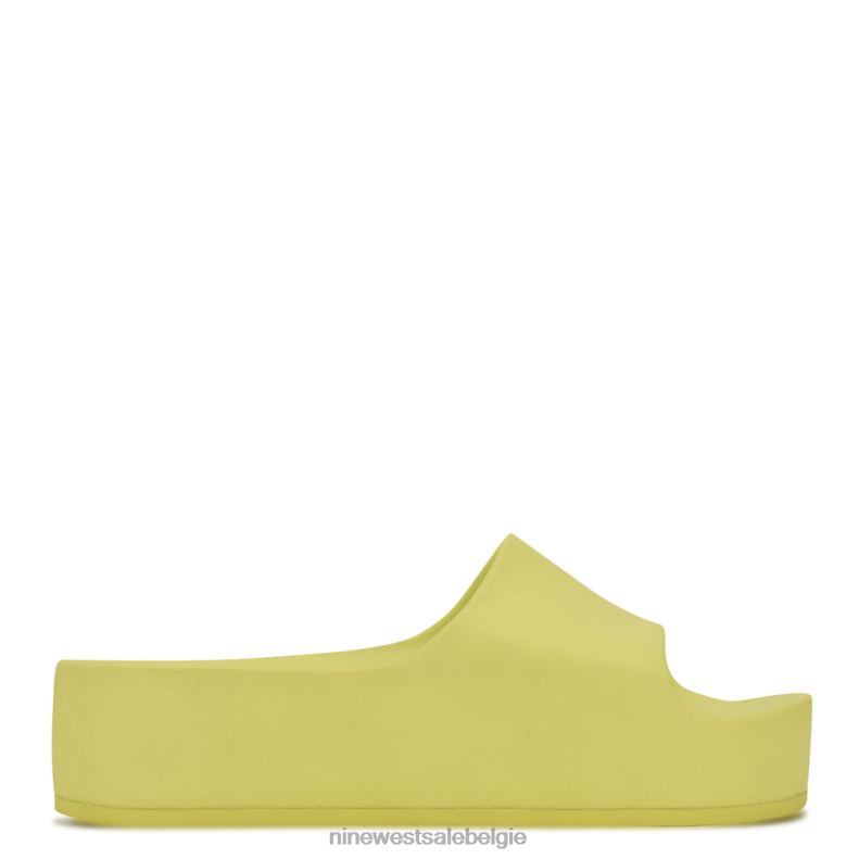 Nine West L48XT989 neon limoen sandalen met platformslip voor het zwembad