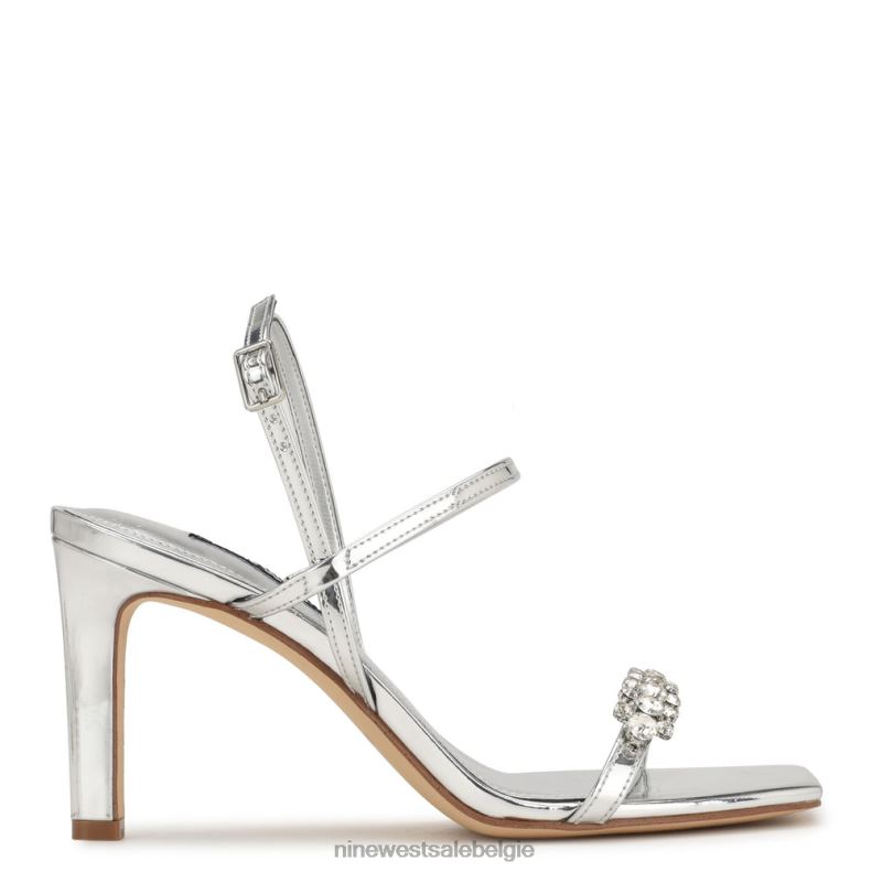 Nine West L48XT162 zilver Oreece slingback sandalen met hak