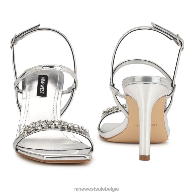 Nine West L48XT162 zilver Oreece slingback sandalen met hak