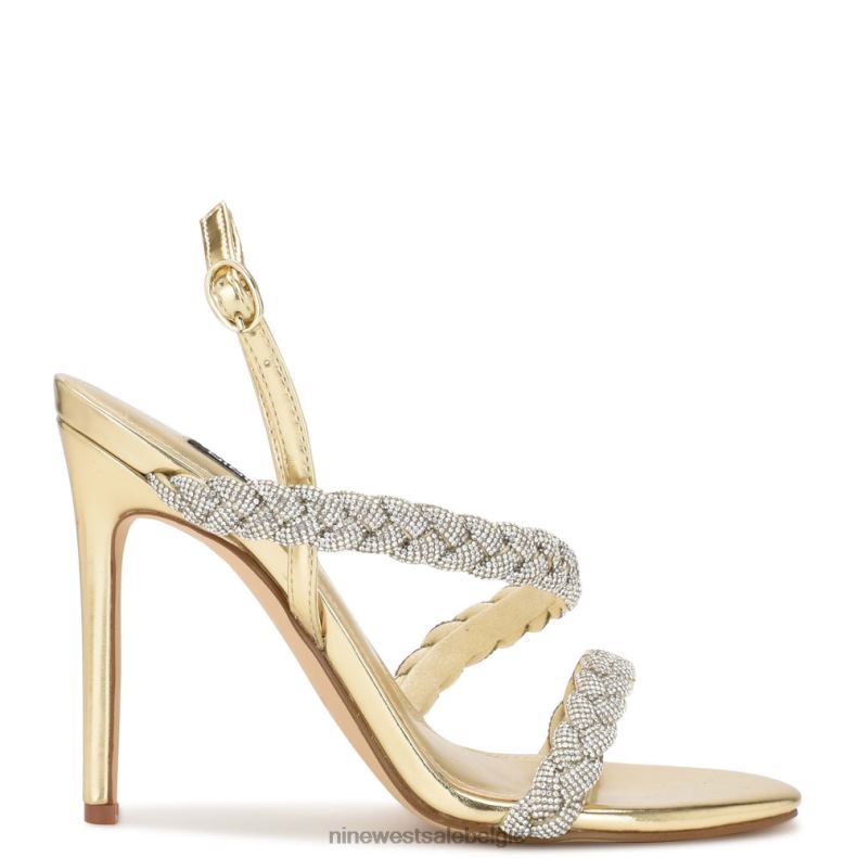 Nine West L48XT1821 platino kristal Tiff-sandalen met slingback-hak