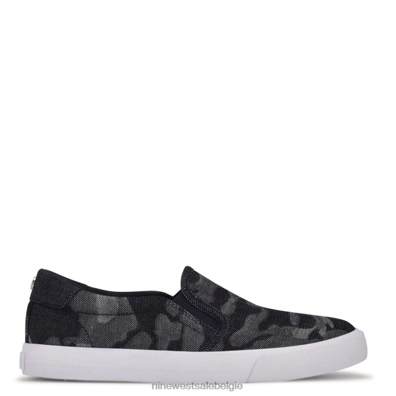 Nine West L48XT880 denim camouflage Lala slip-on sneakers