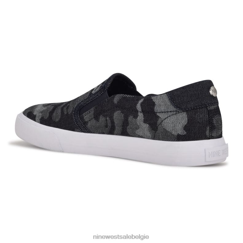 Nine West L48XT880 denim camouflage Lala slip-on sneakers