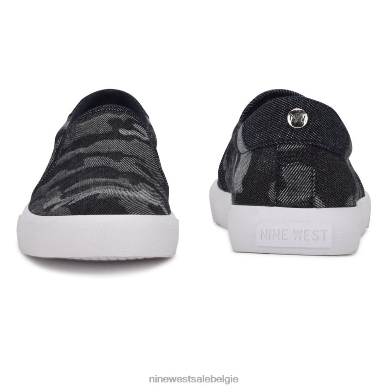 Nine West L48XT880 denim camouflage Lala slip-on sneakers