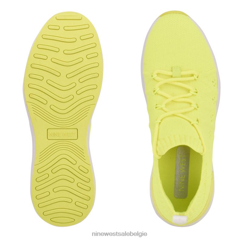 Nine West L48XT965 neon limoen gebreide sneakers