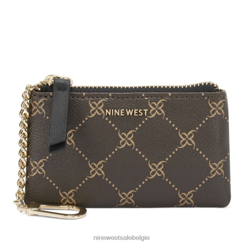 Nine West L48XT2850 bruin zwart Lawson sleutelhangerzakje met ritssluiting