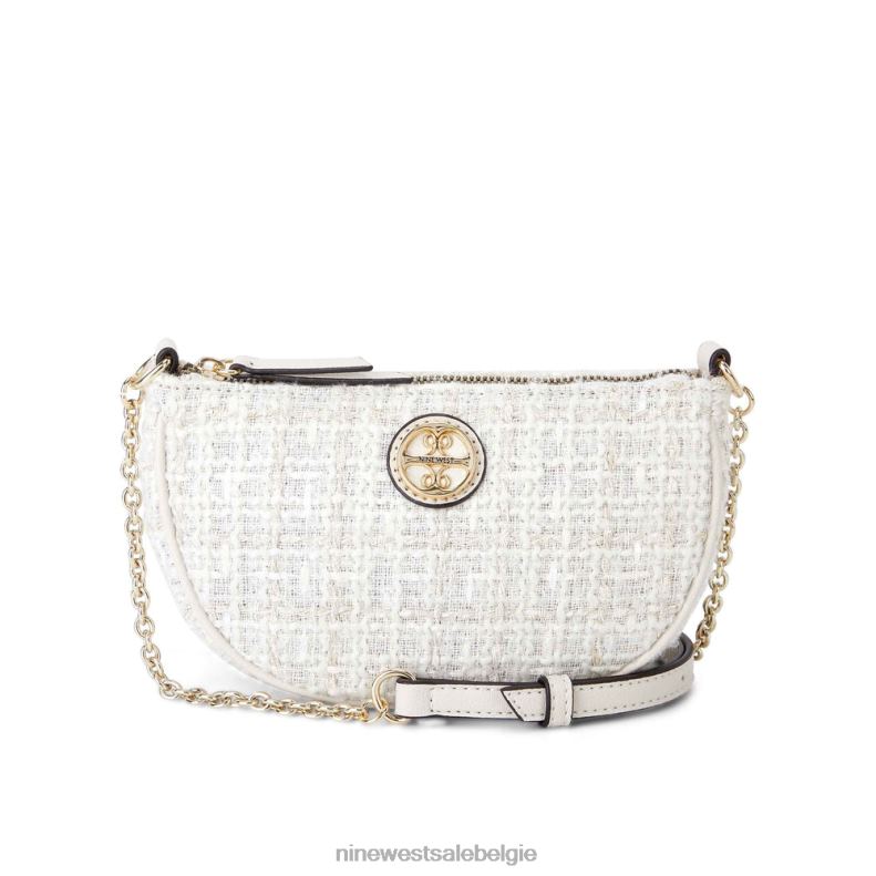 Nine West L48XT2561 melk Maud mini-crossbody-ritssluiting aan de bovenkant