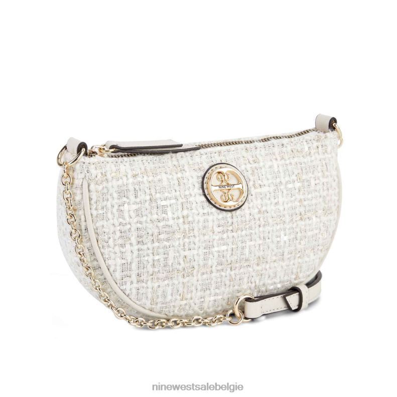 Nine West L48XT2561 melk Maud mini-crossbody-ritssluiting aan de bovenkant