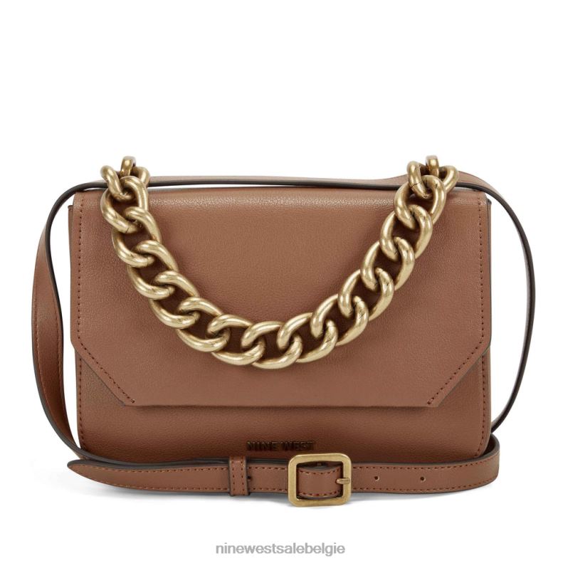 Nine West L48XT2580 zadel bruin hazelnoot crossbody flap